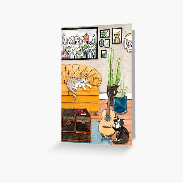 Joaquin and Wally in the Living Room Greeting Card