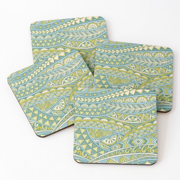 Item preview, Maximalist Pacific Party seaweed green designed and sold by AprilAppleArt.