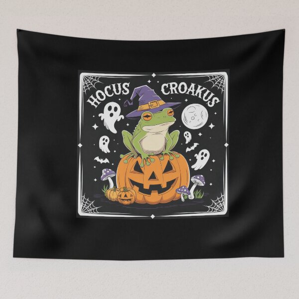 Item preview, Hocus Croakus Halloween Frog on Pumpkin Witch Hat designed and sold by Hananiah Merch.