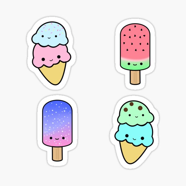 Buy Kawaii Food Collection Felt Stickers - Ice Cream at Tofu Cute