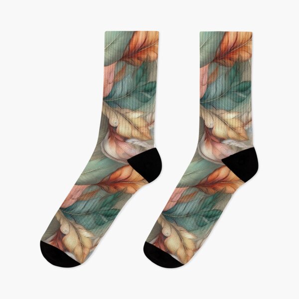 Item preview, Feather and leaf inspired colourful warm dreamy soft autumn floral design #11 designed and sold by GeoffBeattie.