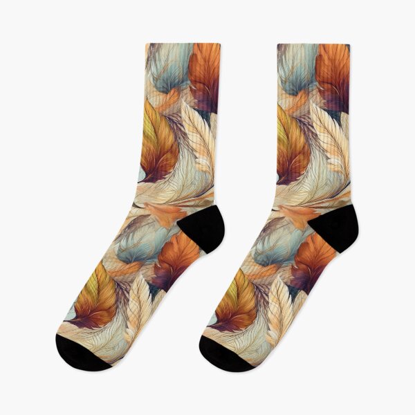 Item preview, Feather and leaf inspired colourful warm dreamy soft autumn floral design #12 designed and sold by GeoffBeattie.