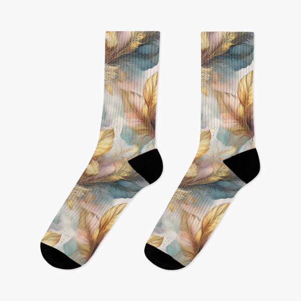 Item preview, Feather and leaf inspired colourful warm dreamy soft autumn floral design #15 designed and sold by GeoffBeattie.