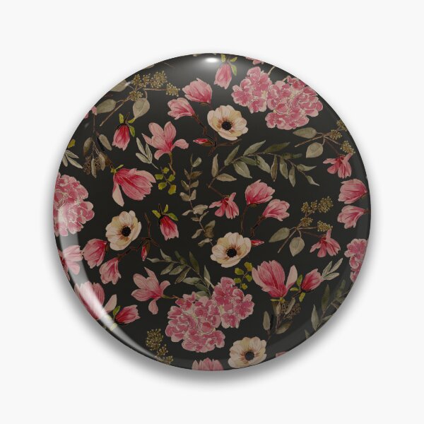 Item preview, Romantic Floral Pattern - Dark Pink Charcoal designed and sold by Anis Illustration.
