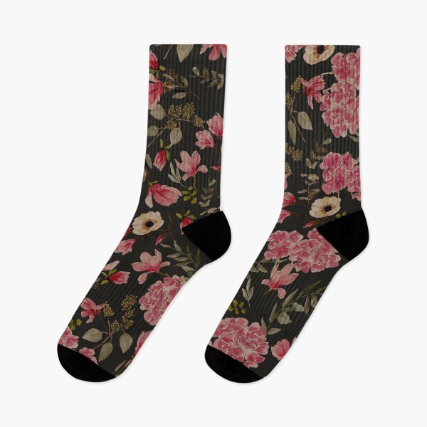 Item preview, Romantic Floral Pattern - Dark Pink Charcoal designed and sold by Anis Illustration.