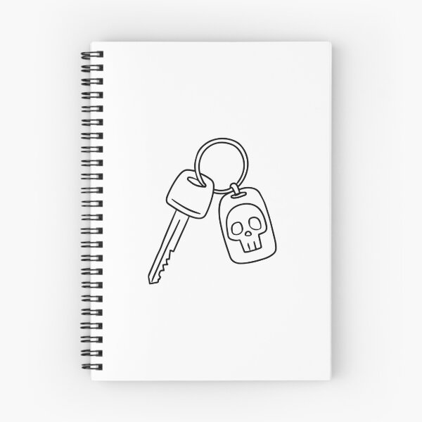 Item preview, Simple drawing of key with keychain with skull head designed and sold by rasagamastore.