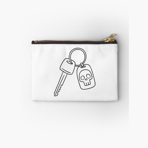 Item preview, Simple drawing of key with keychain with skull head designed and sold by rasagamastore.