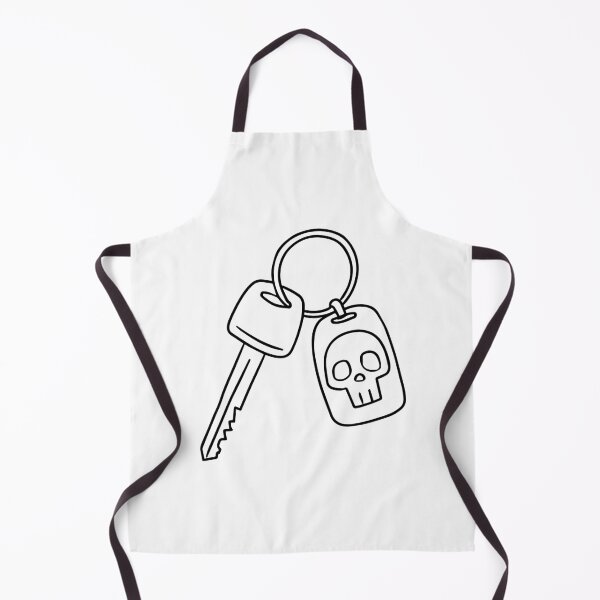 Item preview, Simple drawing of key with keychain with skull head designed and sold by rasagamastore.