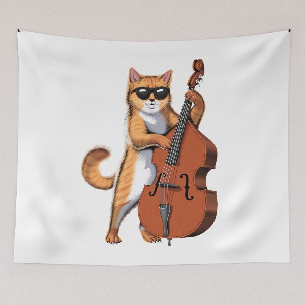 Item preview, Cat Double Bass Player designed and sold by underheaven.