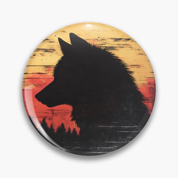 Item preview, Vintage Wolf Silhouette with Sunset  designed and sold by WildShadows.
