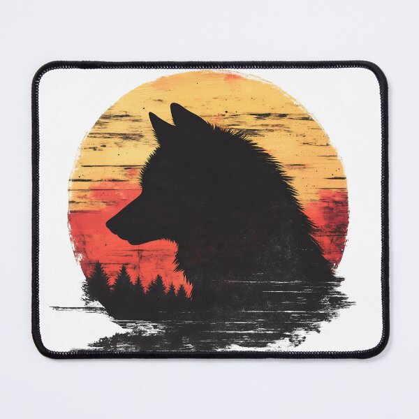 Item preview, Vintage Wolf Silhouette with Sunset designed and sold by WildShadows.