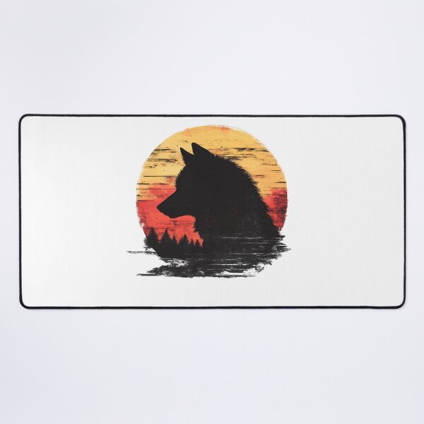 Item preview, Vintage Wolf Silhouette with Sunset  designed and sold by WildShadows.
