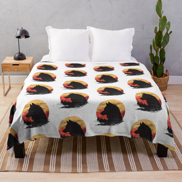 Item preview, Vintage Wolf Silhouette with Sunset designed and sold by WildShadows.
