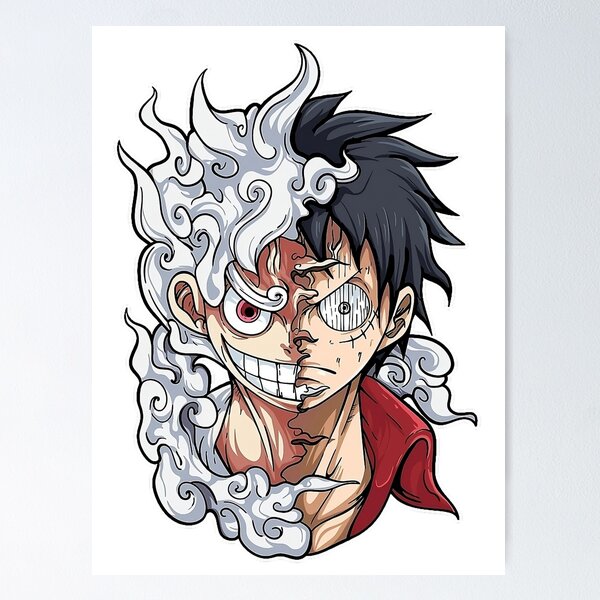 Item preview, Anime Luffy Split Face Design | Gear 5 vs. Original Form designed and sold by SnapLabDesigns.
