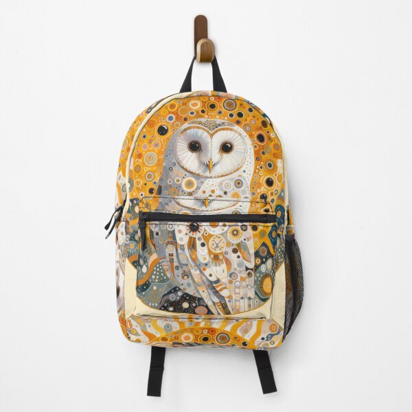 Item preview, Snowy Owl with golden sun by heidiannemorris designed and sold by FOLK ART FUSION by heidiannemorris.