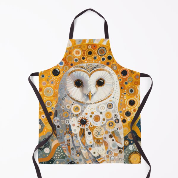 Item preview, Snowy Owl with golden sun by heidiannemorris designed and sold by FOLK ART FUSION by heidiannemorris.