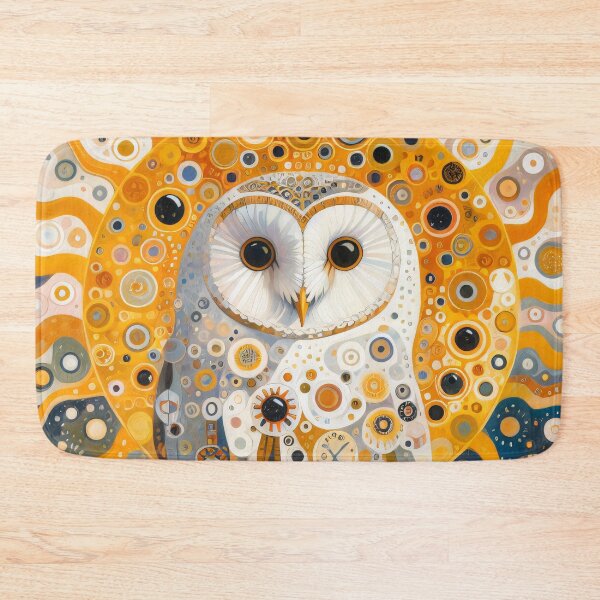 Item preview, Snowy Owl with golden sun by heidiannemorris designed and sold by FOLK ART FUSION by heidiannemorris.