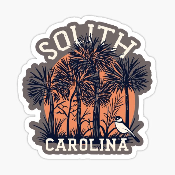 Item preview, South Carolina - Vintage Sunset - Travel Badge designed and sold by Amazing States of America.