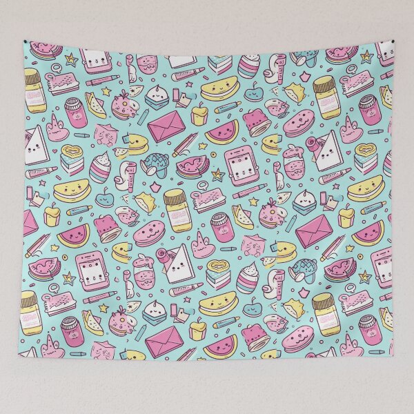 Item preview, Colorful Kawaii Patterns Featuring Animals and Food designed and sold by Piotrek0001.