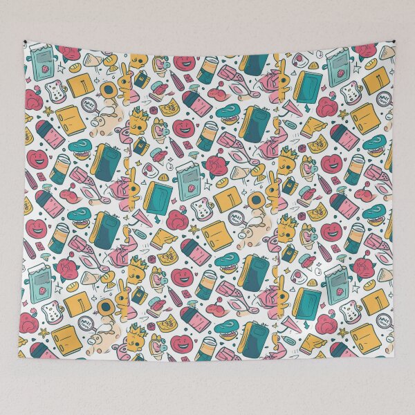 Item preview, Colorful Kawaii Patterns Featuring Animals and Food designed and sold by Piotrek0001.