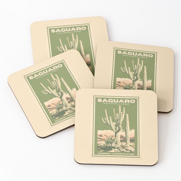 Item preview, A Vintage Travel Illustration of Saguaro National Park - Arizona - United States  designed and sold by GoodOldVintage.