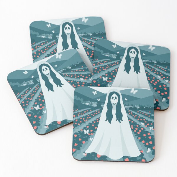 Item preview, Ghost in a strawberry field. The ghost is a woman with long. designed and sold by SNOPPEZ.