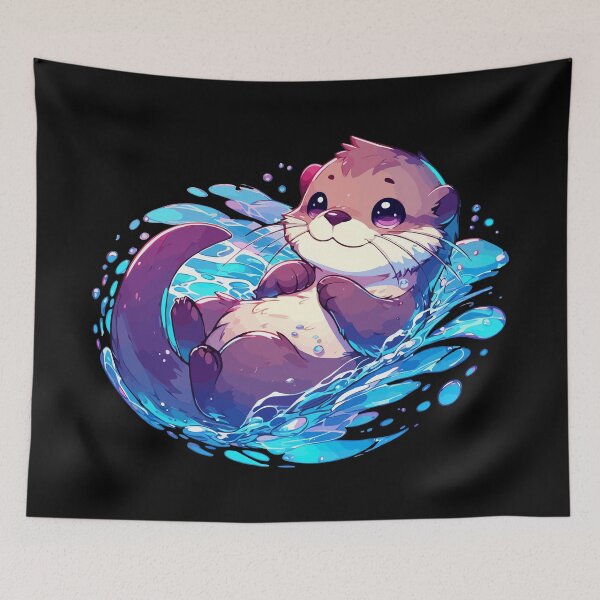 Item preview, Kawaii Otter Bath Anime designed and sold by TomFrontierArt.