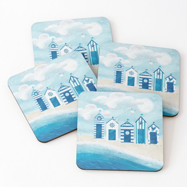 Item preview, Five Beach Huts designed and sold by smccreadieart.
