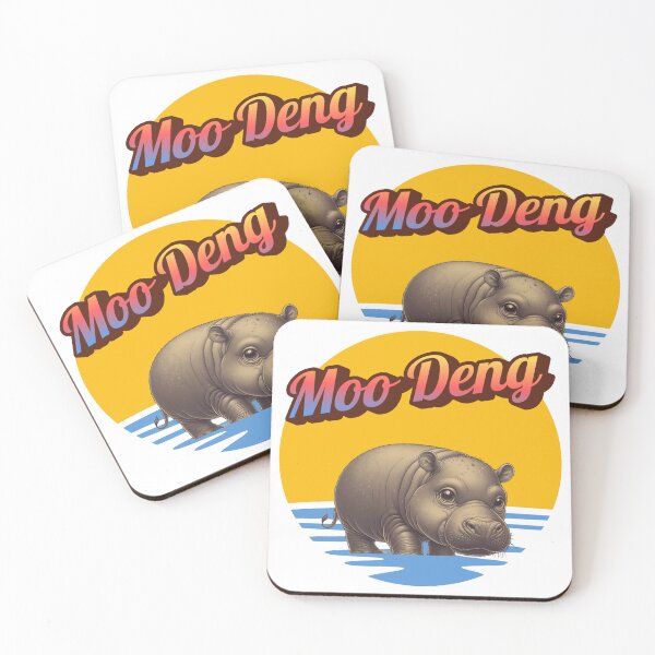 Item preview, Moo Deng at Sunset - Vintage Hippo Design designed and sold by GorinART.