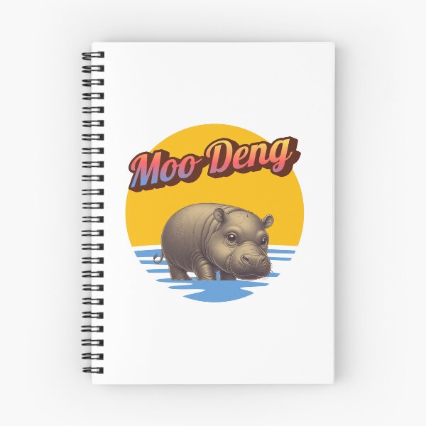 Item preview, Moo Deng at Sunset - Vintage Hippo Design designed and sold by GorinART.