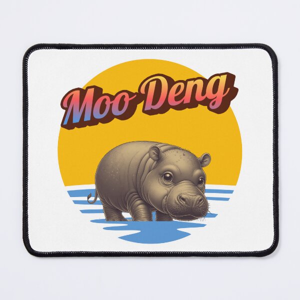 Item preview, Moo Deng at Sunset - Vintage Hippo Design designed and sold by GorinART.