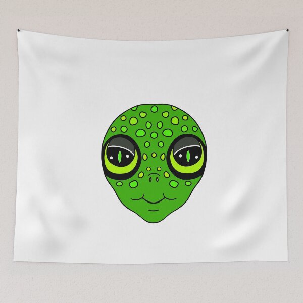 Item preview, Green Alien Head designed and sold by Sartoris Art.
