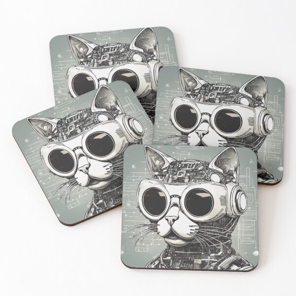 Item preview, Techno Cat: Glitchy Cyber Feline designed and sold by andrew758.