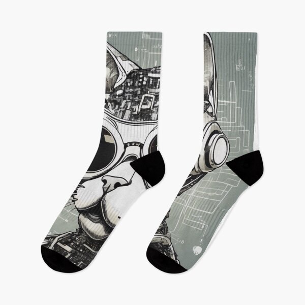 Item preview, Techno Cat: Glitchy Cyber Feline designed and sold by andrew758.