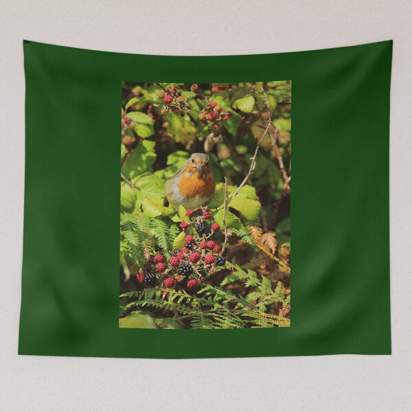 Item preview, European Robin Inch Island Berries Vertical designed and sold by eddiebarronshop.