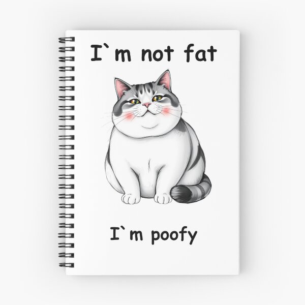 Item preview, fat cat with i`m not fat I`m poofy designed and sold by GinnyGi.