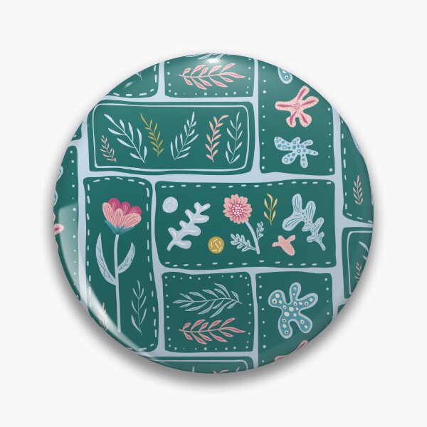 Item preview, Patchwork-style green abstract floral designed and sold by Syuzanna.