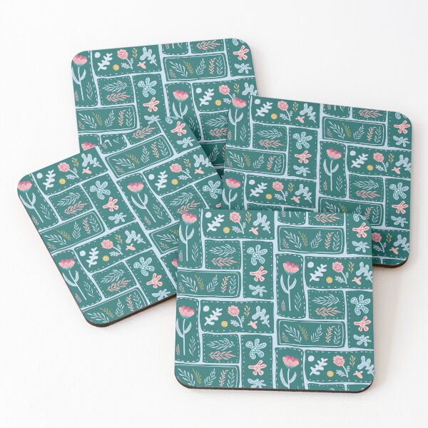 Item preview, Patchwork-style green abstract floral designed and sold by Syuzanna.