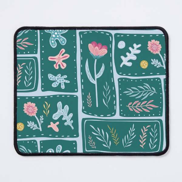 Item preview, Patchwork-style green abstract floral designed and sold by Syuzanna.