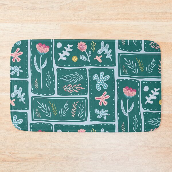 Item preview, Patchwork-style green abstract floral designed and sold by Syuzanna.