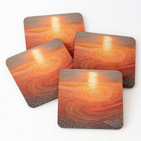 Item preview, Aboriginal Inspired Dot Art - Sunset Ripples designed and sold by GrinGalore.
