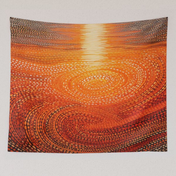 Item preview, Aboriginal Inspired Dot Art - Sunset Ripples designed and sold by GrinGalore.