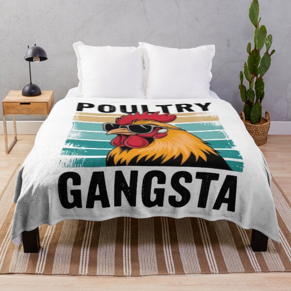 Aperçu de l'œuvre Poultry Gangsta Drôle Coq Rétro Poulet Humour créée et vendue par Hananiah Merch.