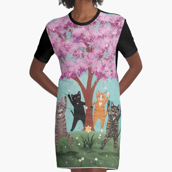 Celebration of Spring Graphic T-Shirt Dress