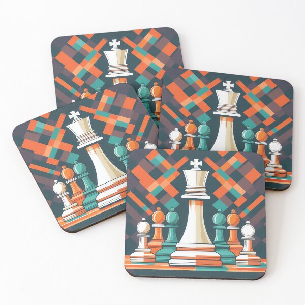 Item preview, An abstract checkmate design where the king is surrounded by shadows of other pieces. designed and sold by HEMRO.