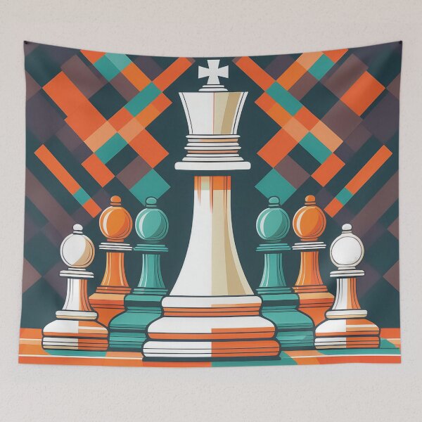 Item preview, An abstract checkmate design where the king is surrounded by shadows of other pieces. designed and sold by HEMRO.