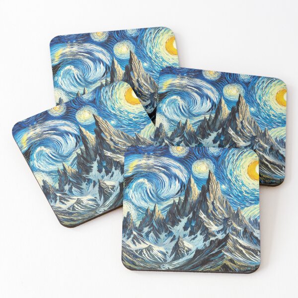 Item preview, Mountain Peaks Under a Starry Night designed and sold by AlexandruStoian.