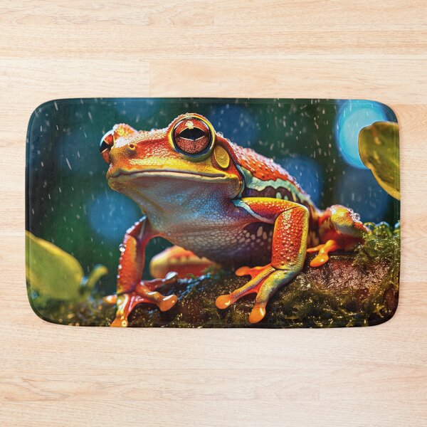 Item preview, Red frog on branch in rainforest - Nature photo designed and sold by TheArtistOf2022.