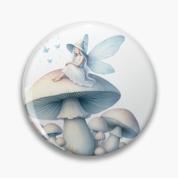 Item preview, blue blossom fairy on toadstool designed and sold by Zelda50.