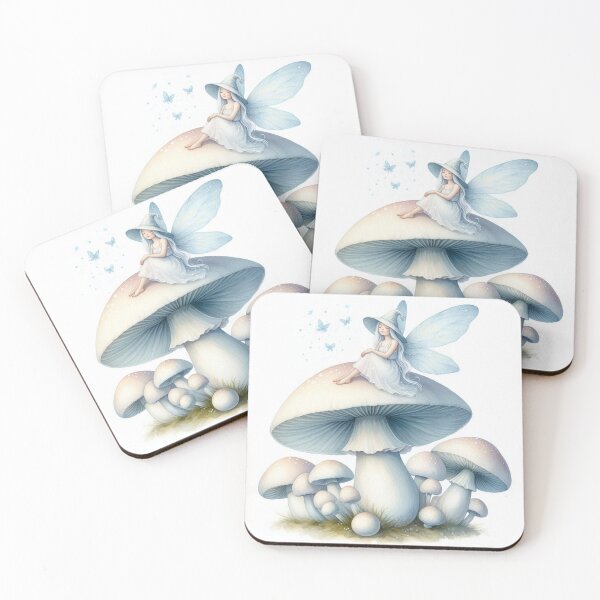 Item preview, blue blossom fairy on toadstool designed and sold by Zelda50.